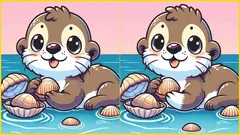Aufmerksamkeitsrätsel: Finden Sie drei Unterschiede auf dem Bild mit dem Otter in 31 Sekunden?